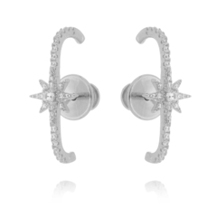 Brinco Earhook 1 filete zircônia com estrela 6 pontas - comprar online