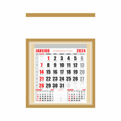 Calendario 2024-Folhinha comercial com bloco 12 meses - 27x37 cm - comprar online