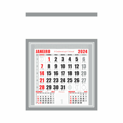 Calendario 2024-Folhinha comercial com bloco 12 meses - 27x37 cm na internet