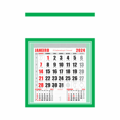 Calendario 2024-Folhinha comercial com bloco 12 meses - 27x37 cm - loja online