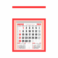 Imagem do Calendario 2024-Folhinha comercial com bloco 12 meses - 27x37 cm