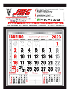 Calendario 2024-Folhinha comercial com bloco 12 meses - 27x37 cm - comprar online