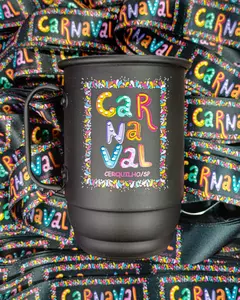 Caneca de Alumínio Colorida 850ml + Cordão Digital - Personalizados