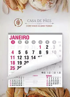 Calendário de parede com furo - 12 meses - Personalize do seu jeito