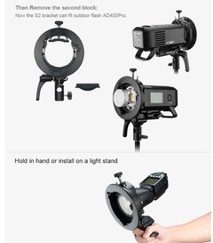 S2 SPEEDLITE BRACKET GODOX ADAPTADOR FLASH CAM A MONTURA BOWENS - comprar online