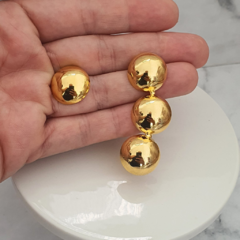 EARCUFF BALLOON SOLITARIO Bronce con baño de oro - comprar online