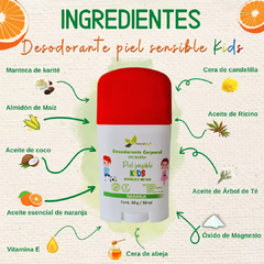 Desodorante natural corporal en barra - niños piel sensible - naranja - comprar en línea