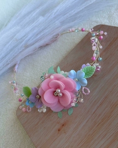 Tiara Alice (flor rosa) - comprar online