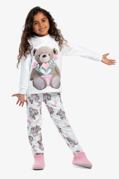 Pijama infantil de soft sublimado ursas jardineiras Dedeka