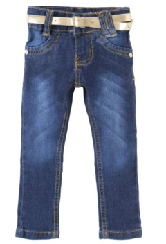 Calça Jeans Menina Used Com Bordado + Cinto