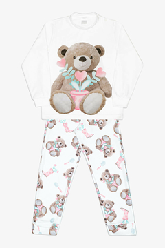 Pijama infantil de soft sublimado ursas jardineiras Dedeka - comprar online