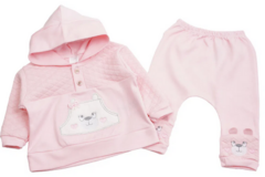 Conjunto Baby Gijo Moletom Estampa Ursa Capuz + Calça