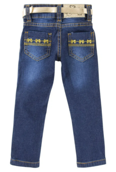 Calça Jeans Menina Used Com Bordado + Cinto - comprar online