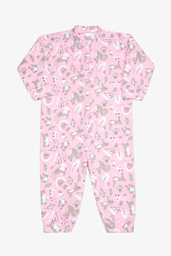 Macacão de soft bichinhos divertidos rosa infantil - comprar online