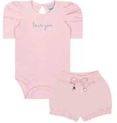 Conjunto Bebê Feminino Love You - Loja Moda bebê e Infantil - Puku Kids Store