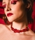 CHOKER AGLOMERAR - Glitter vermelho