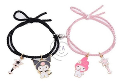 Imagen de Pulsera Kuromi Y My Melody Amor Amistad Pareja Duo Con Imán