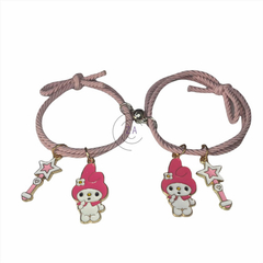 Pulsera Kuromi Y My Melody Amor Amistad Pareja Duo Con Imán - comprar en línea