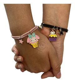 Pulsera Kuromi Y My Melody Amor Amistad Pareja Duo Con Imán en internet