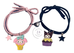 Pulsera Kuromi Y My Melody Amor Amistad Pareja Duo Con Imán - comprar en línea