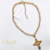 Colar com Crucifixo Dourado com Pedras