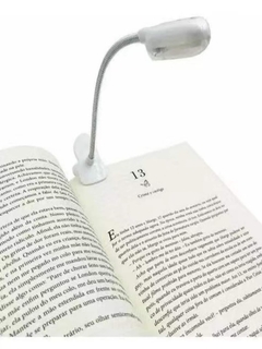 Luminária Luz Led Leitura Prendedor Clips Livro Flexível