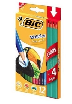 Lápis Evolution Bic 12 cores + 4 Lápis de Escrever - comprar online