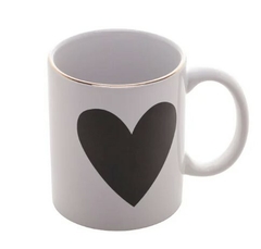 Caneca de Porcelana Color Big Heart - Ribas Papelaria e Presentes