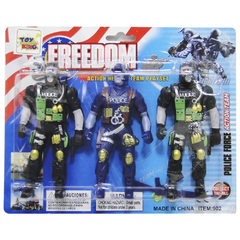 Kit 3 Bonecos Policia Militar Prontos para a Batalha | Toy King