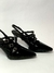 Andreia - Scarpin Slingback Bico Fino em Verniz Preto