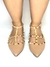 Bianca - Sapatilha Slingback Salto 2cm Bico Fino Nude com Tachas Douradas - comprar online