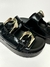 Grazi - Tamanco Flatform Preto Plataforma com Fivelas