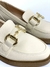 Rafaela - Mocassim Creme Angelical com solado Marrom e detalhe Bridão Ourolight - Amici