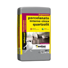 Argamassa Porcelanato Interno Cinza 20kg Quartzolit