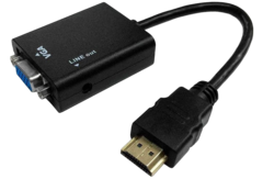 Cabo Adaptador Conversor HDMI para VGA com Saída P2 de áudio