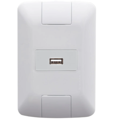 Conjunto 1 tomada usb 1,5a bivolt aria branco tramontina