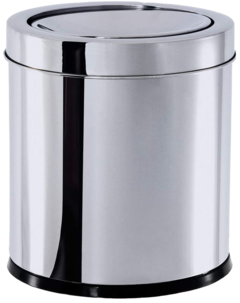 Lixeira Inox com Tampa Basculante, 5,4 Litros, Decorline Lixeiras, 18,5 x 20 cm, Aço Inox, Brinox