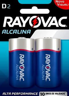 Pilha, Rayovac, 20220, Azul, D Grande, pacote de 2