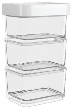 Pote Clear Micro Trio 6,2 x 8 x 13 cm 300 ml - Branco Coza