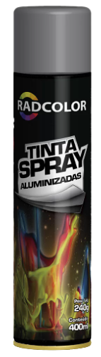 Tinta Spray Acrílica Aluminizada Cinza Placa 400ml/ 240g