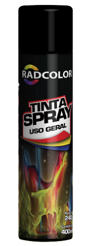 Tinta Spray Acrílica Uso Geral Preto Brilhante 400ml/ 240g