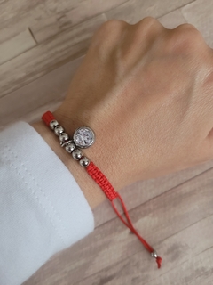 PULSERA DE HILO ROJO CRISTAL AQ