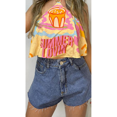 Cropped Babado Summer Vibes - comprar online