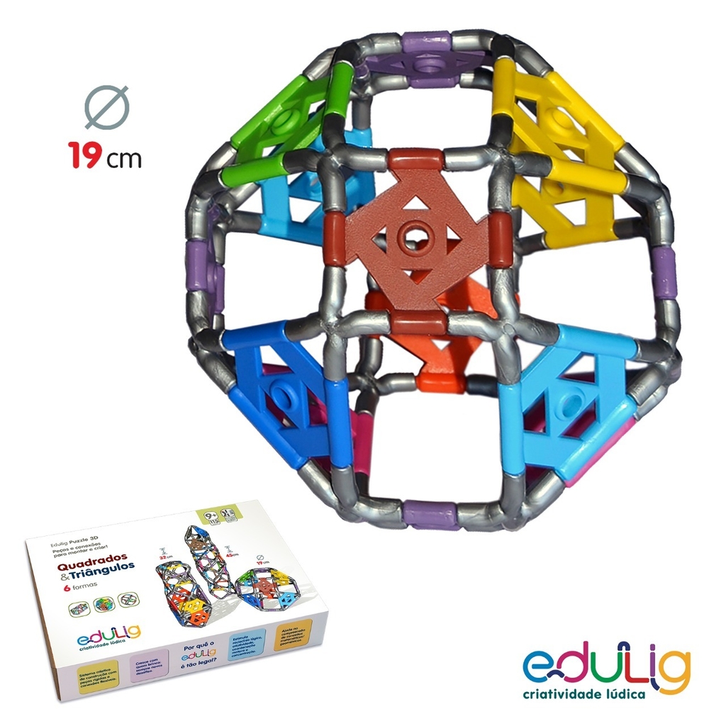 Quebra-cabeça Edulig Puzzle 3D Pirâmide - 144 peças e conexões - 6