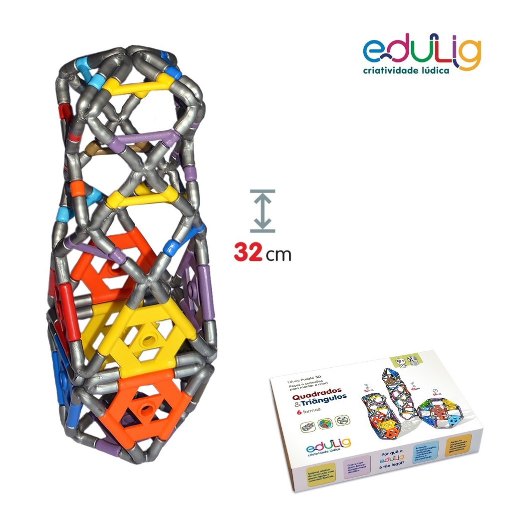 Desafio Edulig Criativo Puzzle 3D - Triângulos e Varetas, Mini Cientista  Brinquedos - Brinquedos Educativos e Criativos