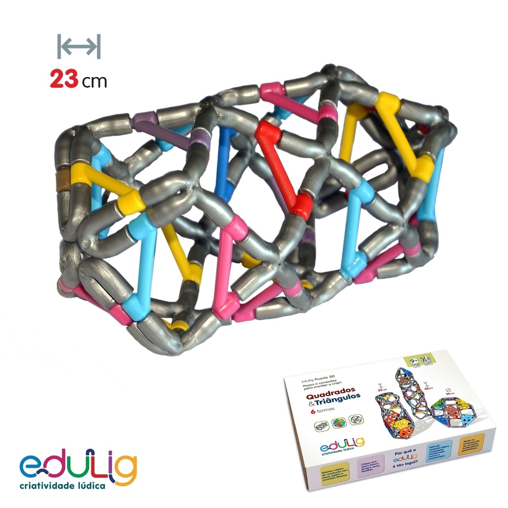 Quebra-cabeça Edulig Puzzle 3D Pirâmide - 144 peças e conexões - 6