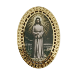 Placa Tipo medalha 15 cm c/ imagem Jesus Manietado - comprar online