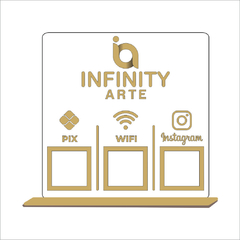 Placa QR Code Acrílico espelhado Pix Instagram Wifi logo