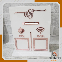 Placa QR Code Acrílico espelhado Pix Instagram Wifi logo - comprar online