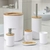 Lixeira Escova Dispenser Kit 6 Peças Banheiro Lavabo Branco